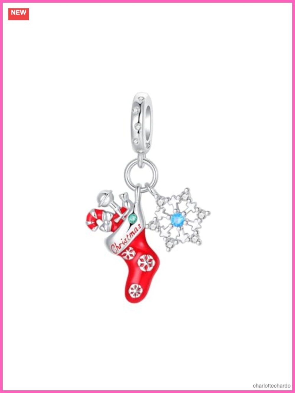 925 Sterling Silver Halloween Christmas Charm Fits Bracelets